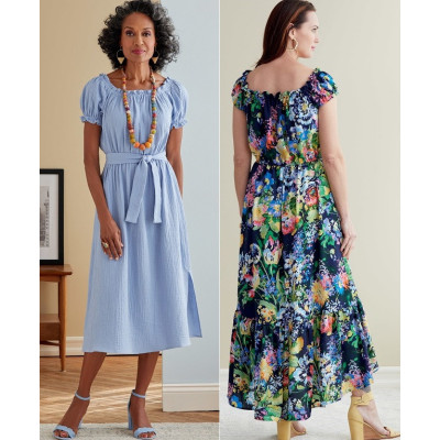 Střih Butterick 6757 nabírané halenkové šaty