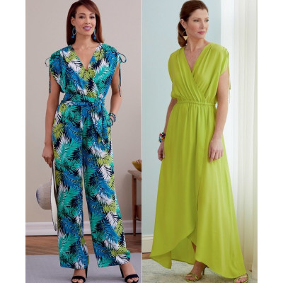 Střih Butterick 6756 dlouhé zavinovací šaty, overal