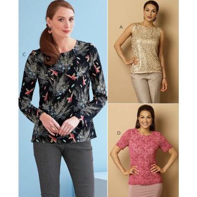 Střih Butterick 6754 tričko, krajkové tričko, tričko bez rukávů