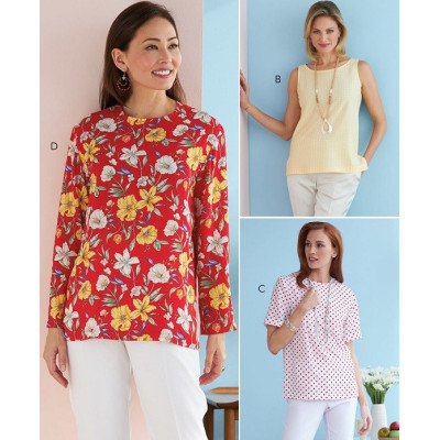 Střih Butterick 6751 tričko, tričko s dlouhým rukávem, tílko