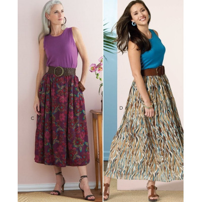 Střih Butterick 6749 nabíraná sukně s gumou v pase