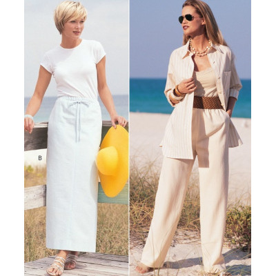 Střih Butterick 6742 sukně, kalhoty, šortky s gumou v pase