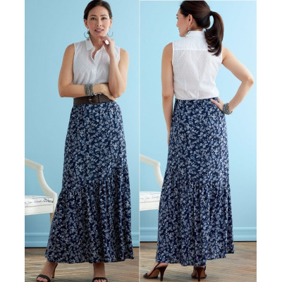 Střih Butterick 6736 dlouhá sukně s gumou v pase