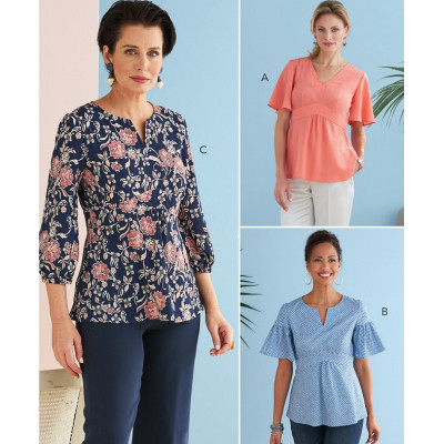 Střih Butterick 6732 empírová halenka