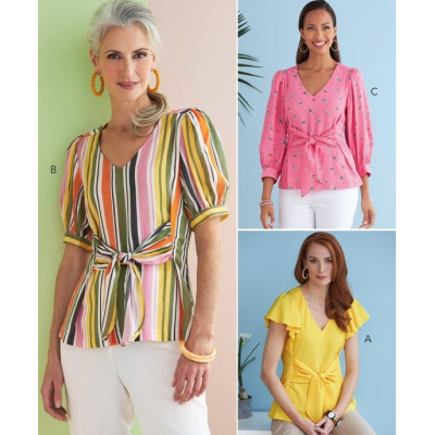 Střih Butterick 6731 halenka se zavazováním v pase