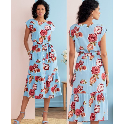 Střih Butterick 6722 šaty s nabíranou sukní s knoflíčky