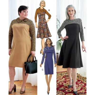 Střih Butterick 6707 šaty s kontrastním sedlem