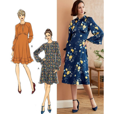 Střih Butterick 6705 áčkové šaty, retro šaty