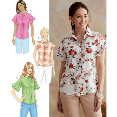 Střih Butterick 6686 propínací halenka, košile