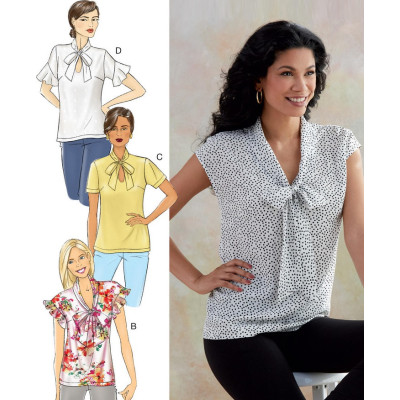 Střih Butterick 6684 halenka s vázačkou