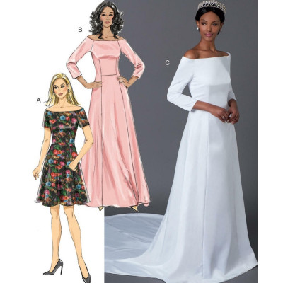 Střih Butterick 6639 plesové šaty, svatební šaty