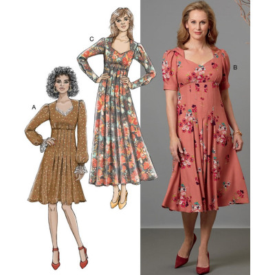 Střih Butterick 6586 empírové šaty