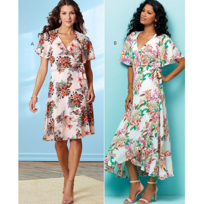 Střih Butterick 6554 zavinovací šaty, šaty za krk