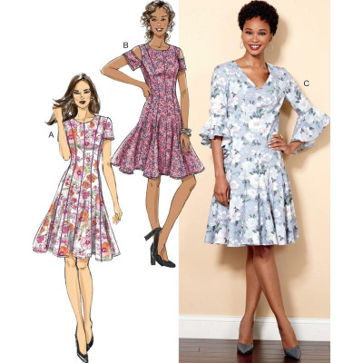 Střih Butterick 6514 šaty se širokou sukní