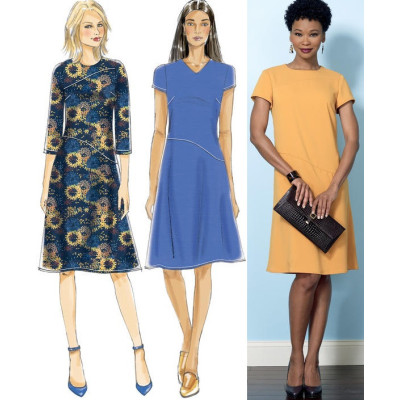 Střih Butterick 6480 áčkové šaty