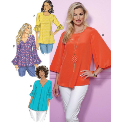 Střih Butterick 6456 halenka (4 varianty)