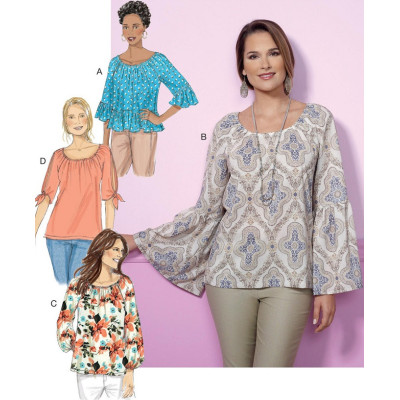 Střih Butterick 6455 nabíraná halenka