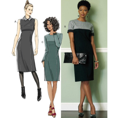 Střih Butterick 6410 pouzdrové šaty s límečkem