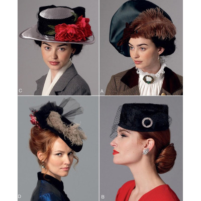 Střih Butterick 6397 historické klobouky