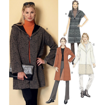 Střih Butterick 6394 kabát s kapucí (4 varianty)