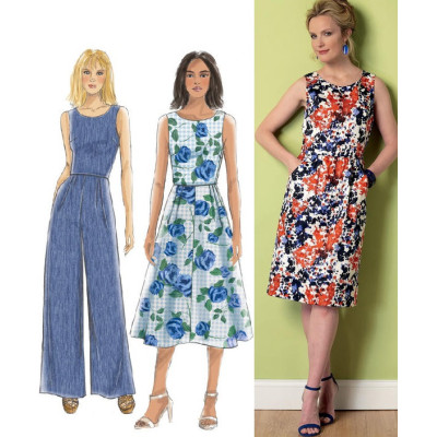 Střih Butterick 6351 šaty bez rukávů, overal
