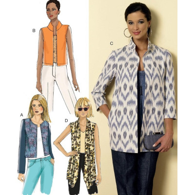 Střih Butterick 6328 sako, vesta (4 varianty)