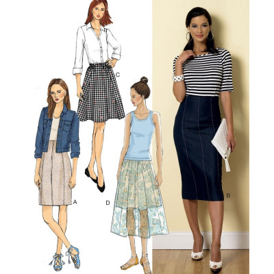 Střih Butterick 6326 pouzdrová sukně, sukně s gumou v pase