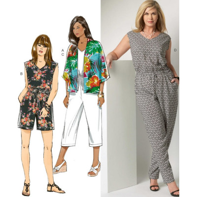 Střih Butterick 6224 overal, kimonové sako