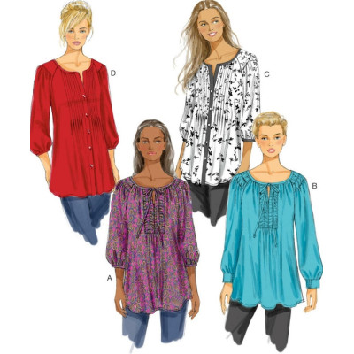 Střih Butterick 5861 volná halenka, propínací halenka