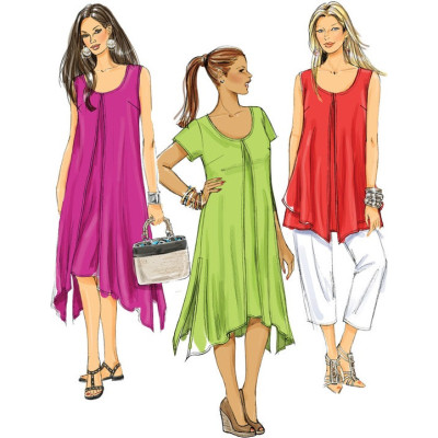 Střih Butterick 5655 šaty, tunika, kalhoty s gumou v pase