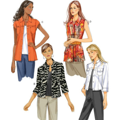 Střih Butterick 5616 džínová bunda, vesta