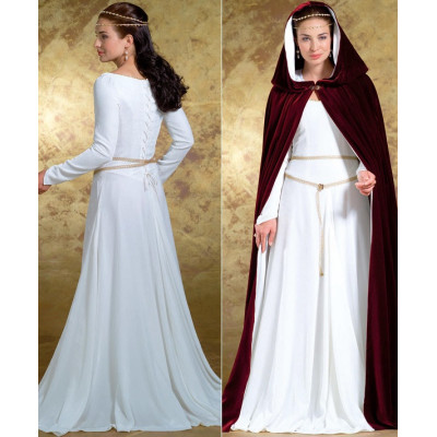 Střih Butterick 4377 šaty se šněrováním, kápě, Guinevere