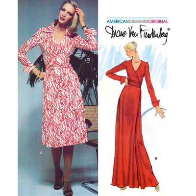 Střih Vogue 2000 zavinovací šaty, Diane von Furstenberg