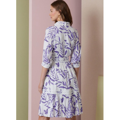 Střih Vogue 2004 halenkové šaty, nabírané šaty, boho šaty