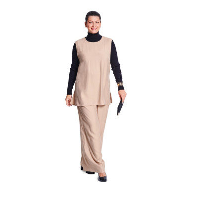 Střih Burda 5793, návod k šití: top bez rukávů, tunika, volné kalhoty se sklady