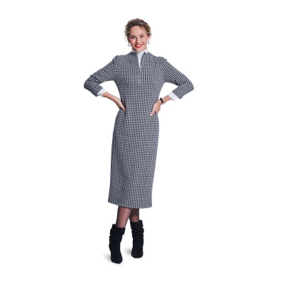 Střih Burda 5792, návod k šití: šaty se stojáčkem, žerzejové šaty na zip, košile na zip