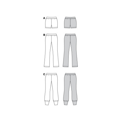 Střih Burda 5789, návod k šití: žerzejové kalhoty, teplákové kalhoty, plyšové šortky