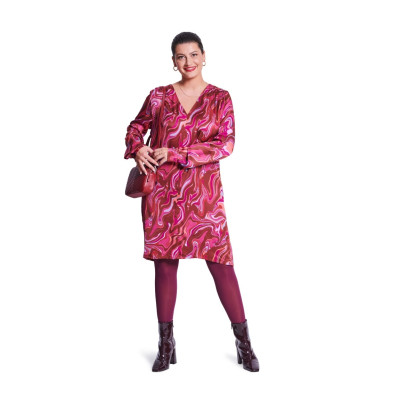 Střih Burda 5783, návod k šití: halenkové šaty, hedvábné šaty, halenka