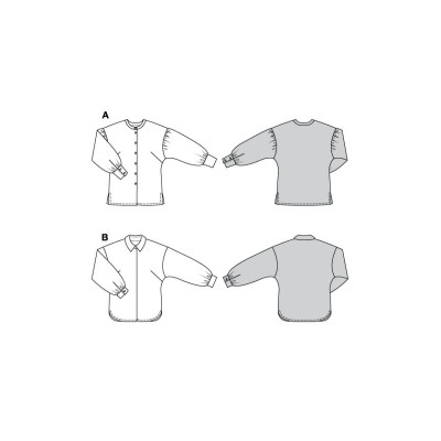 Střih Burda 5775, návod k šití: košile, halenka se skrytým zapínáním