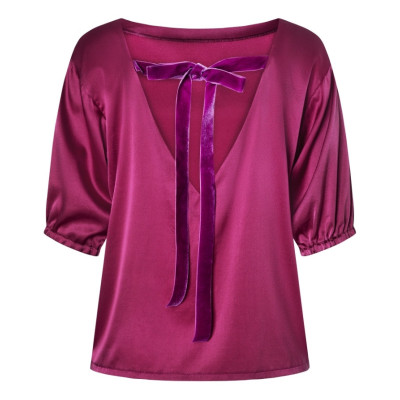 Střih Burda 5771, návod k šití: halenka s výstřihem na zádech, top se zavazováním na zádech