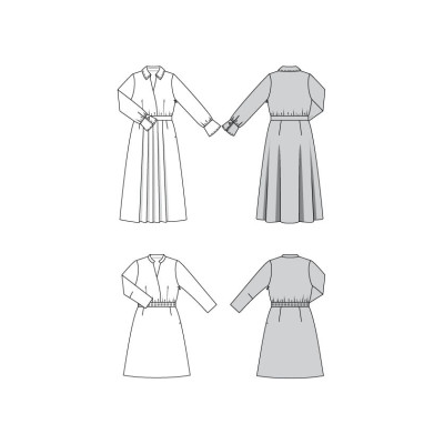 Střih Burda 5767, návod k šití: zavinovací šaty, košilové šaty, taftové šaty