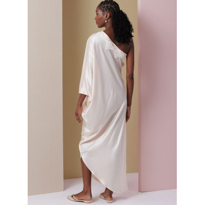 Střih Vogue 2021 šaty na jedno rameno, antické šaty, kalhoty s gumou v pase