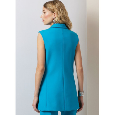 Střih Vogue 2036 vesta, zvonové kalhoty s vysokým pasem