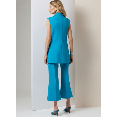 Střih Vogue 2036 vesta, zvonové kalhoty s vysokým pasem