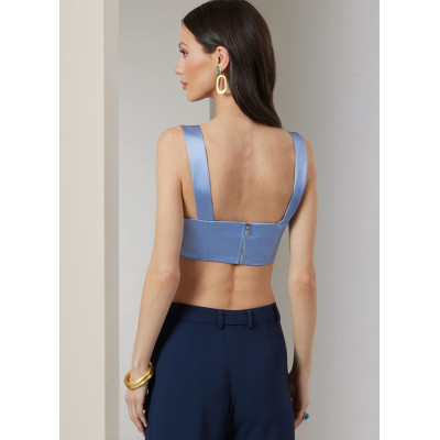 Střih Vogue 2037 volná košile, podprsenkový top, kalhoty s puky