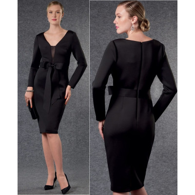 Střih Vogue 1775 pouzdrové šaty s hlubokým výstřihem, Badgley Mischka