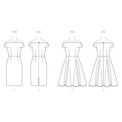 Střih Butterick 7005 košilové šaty, propínací šaty