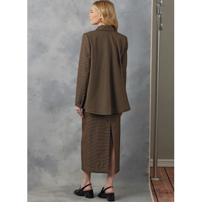 Střih Vogue 2056 dámský kostýmek, dvouřadé sako, sukně