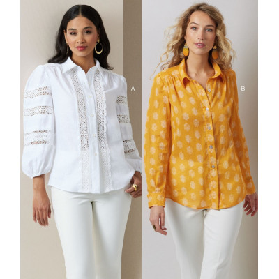 Střih Vogue 2031 košile, halenka, krajková halenka, boho halenka