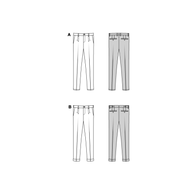Střih Burda 5722, návod k šití: pánské kalhoty, kalhoty se sklady